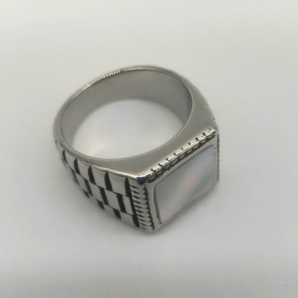 Mother Of Pearl Handmade Men's Ring Size 10 1/2 NWT